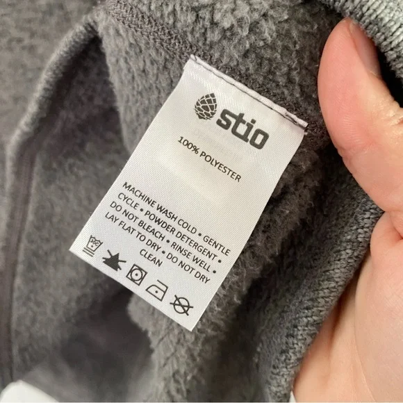 Stio Sweetwater Hoodie Fleece Grey Pullover Zip Hood Outdoor Knit Gorpcore - Picture 10 of 16